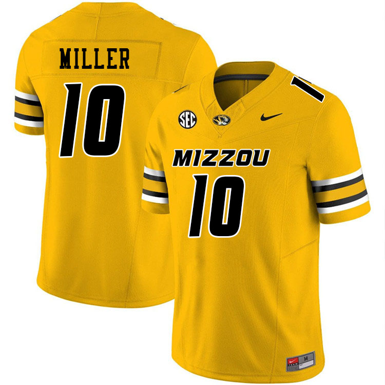 Men #10 Mekhi Miller Missouri Tigers College Football Jerseys Stitched-Gold